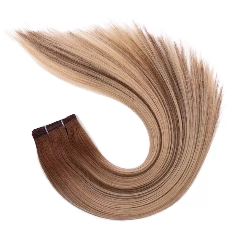 Top Quality European Cuticle Hair Customized Balayage Flat Weft Hair Extensions